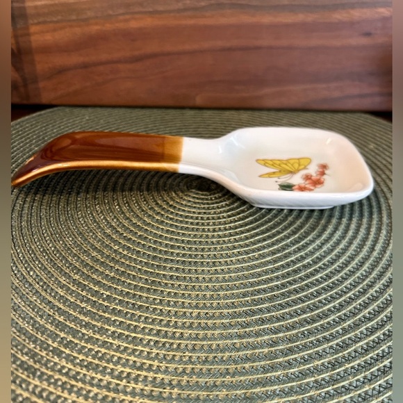 Otagiri "Butterfly Bloom" Spoon Rest with Hanger Vintage 1970s Handcrafted Japan - Picture 4 of 7